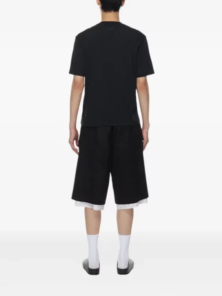 Tricou Studio Nicholson cu decolteu rotund scurt negru