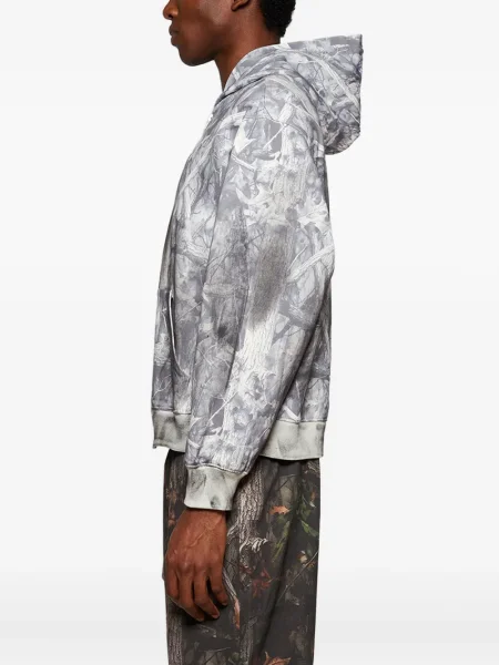 Hanorac cu glugă Praying cu model camuflaj gri