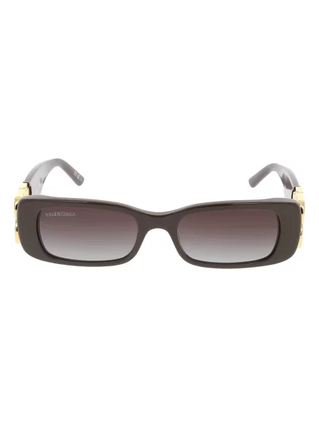 Lniane okulary przeciwsłoneczne Balenciaga Dynasty brązowe