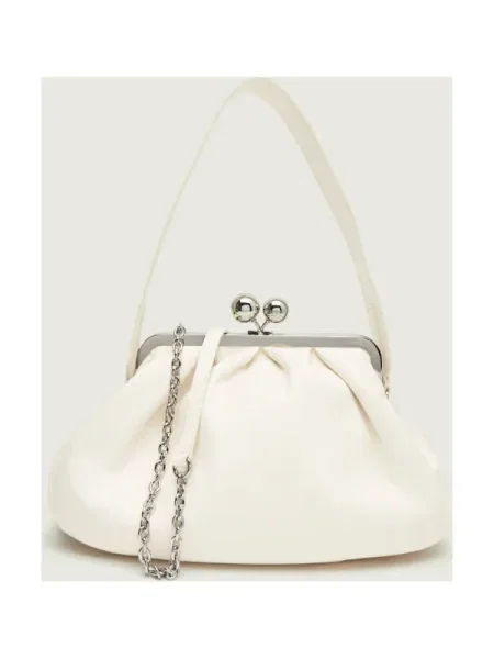 Weekend Max Mara Geantă de umăr CUBICO crem bej