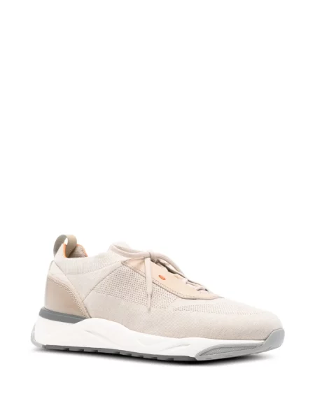 Sneakerși Santoni cu șireturi din dantelă