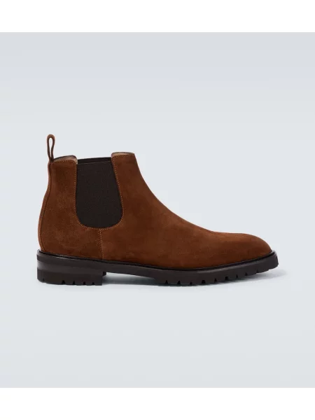 Botine chelsea Manolo Blahnik din piele de căprioară maro
