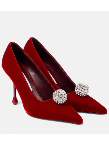 Sandale Jimmy Choo de catifea roșu