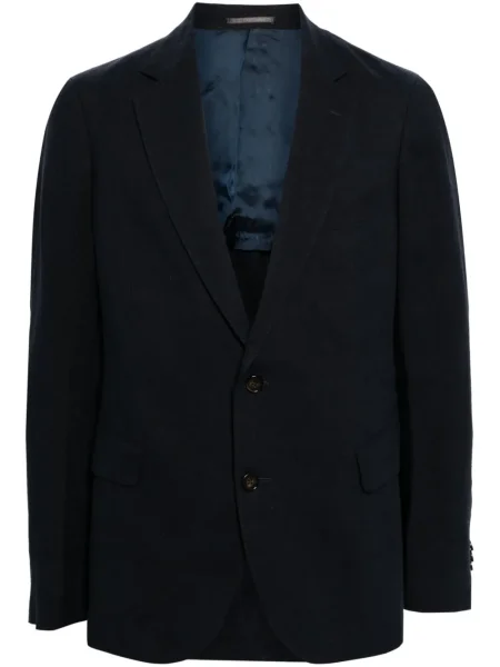 Lněné jednořadé sako N.peal modré