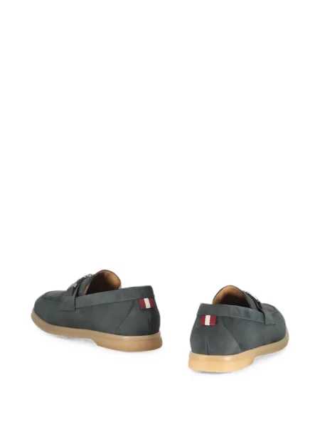 Pantofi loafer Bally din piele cu autograf gri