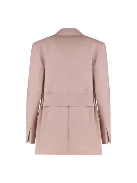 Marynarka Weekend Max Mara wełniana z paskiem różowa