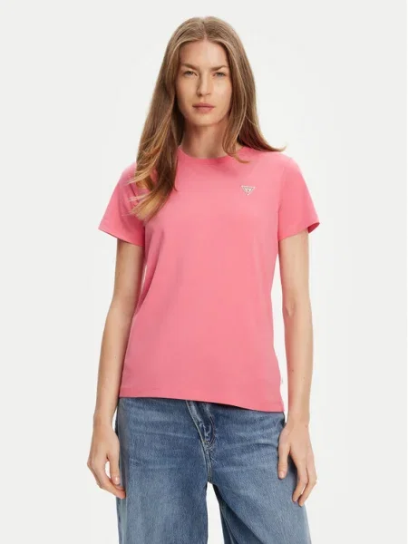 Тениска Guess Jeans дамска лилаво розово