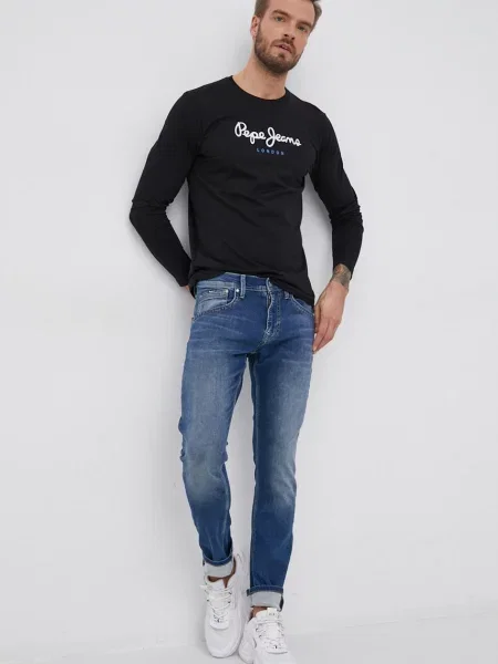 Лонгслів Pepe Jeans Eggo Long N гладкий чорний