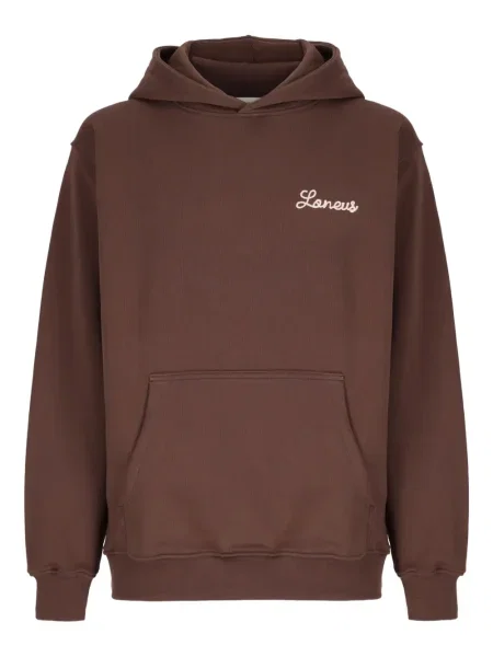 Суичър с качулка Laneus бродиран кафяво