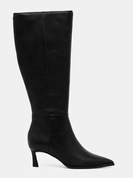 Шкіряні чоботи Steve Madden Lucid на шпильці чорний