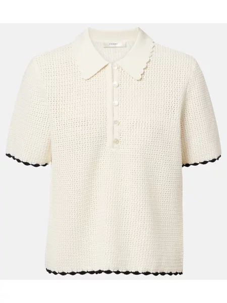 Tricou polo Frame alb