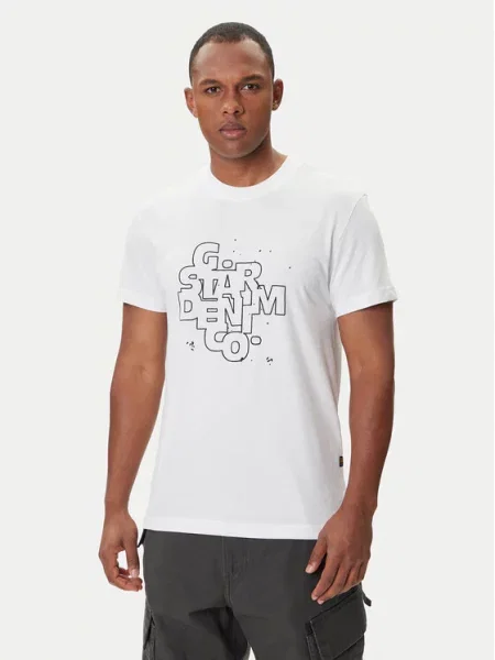 G-Star Raw Majica HD Print bela