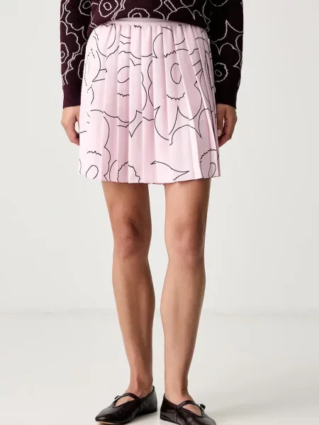 Marimekko fustă plisată roz