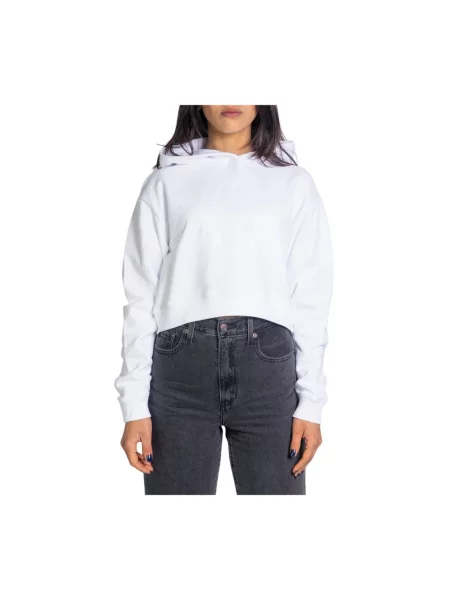 Bluza z kapturem Calvin Klein Jeans z kapturem biała