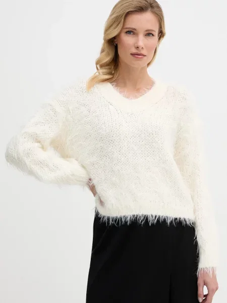 OUI pulover din amestec de lână bej