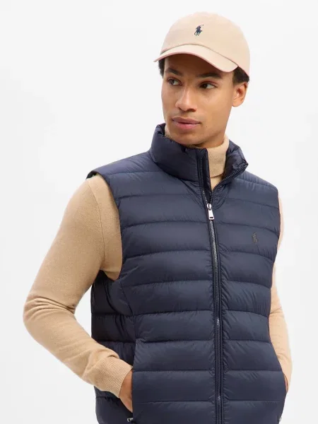 Polo Ralph Lauren pikowana kamizelka puchowa Mężczyźni Sztuczne włókno M niebieski