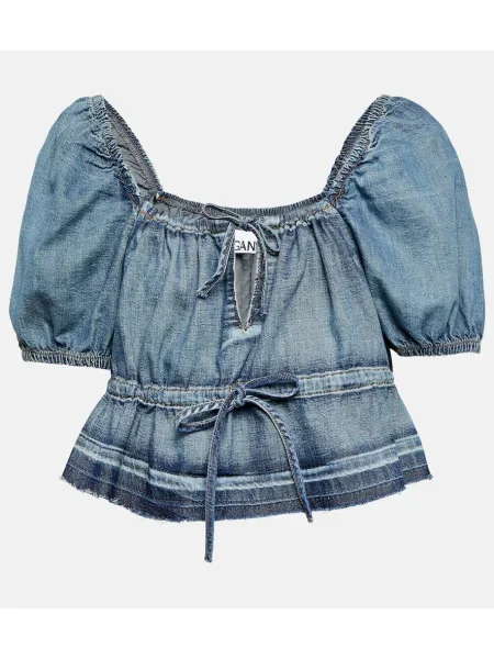 Cropp top Ganni albastru