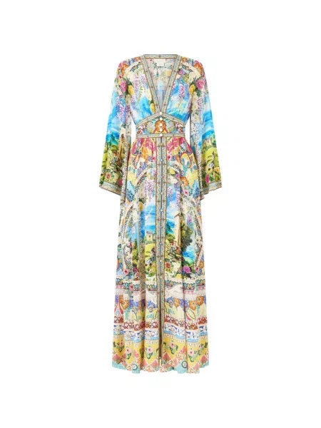 Rochie maxi Camilla de costum albastru