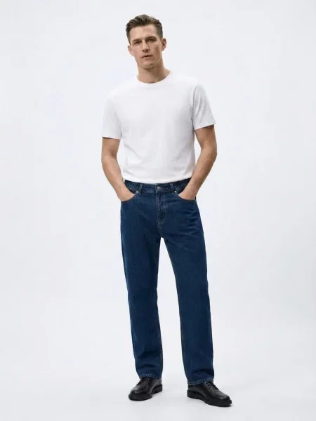 Прямі джинси LTB Jeans темно-синій бавовна/еластан сині