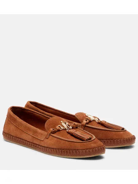 Pantofi loafer Jimmy Choo din piele de căprioară maro