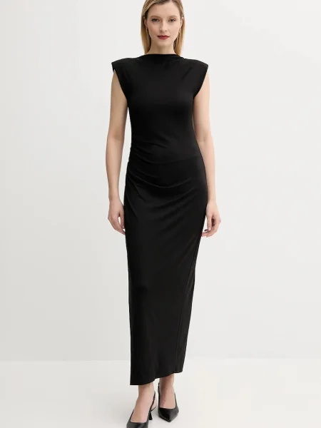 Answear Lab sukienka maxi dopasowana czarny