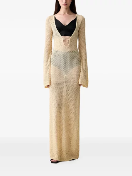 Rochie maxi Bardot galben