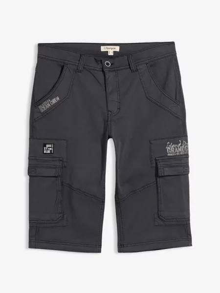 Długie bermudy z cargo regular fit szare
