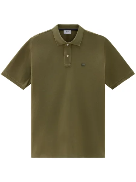 Polo Woolrich cu broderie verde