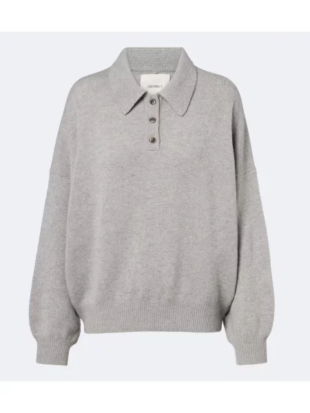 Tricou polo Lisa Yang din cașmir gri