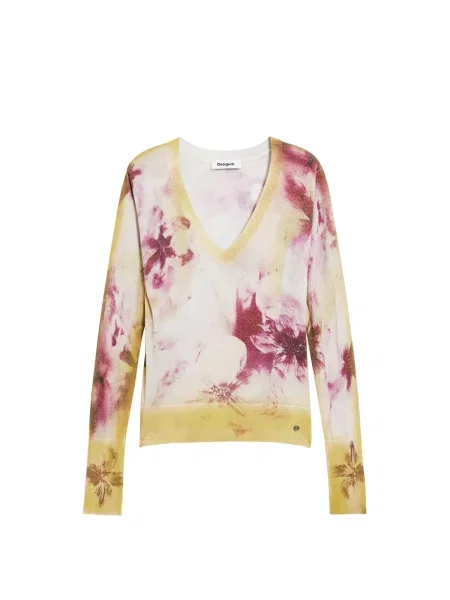 Desigual Pulover galben / roz alb