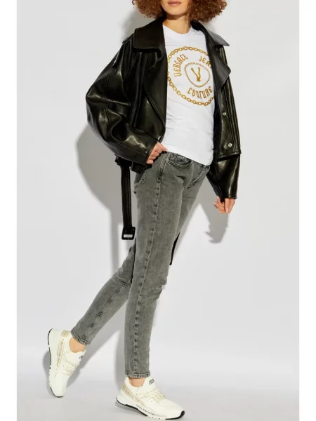 Raštuotas marškinėliai Versace Jeans Couture balta