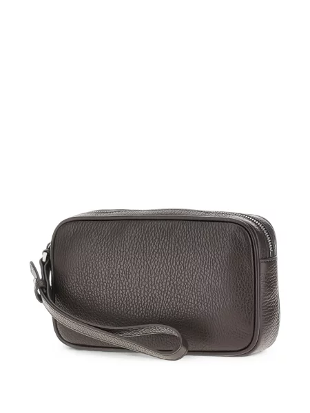 Kožna torba Emporio Armani smeđa