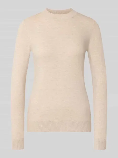 Sweter z dzianiny o kroju slim fit z elastycznymi wykończeniami Christian Berg Woman beżowy