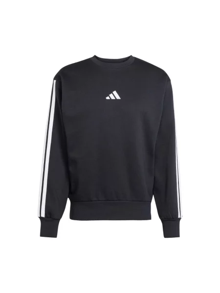 Fleecová pruhovaná fleecová mikina Adidas černá