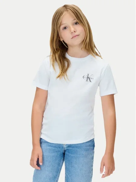 Calvin Klein Jeans Tricou Chest Monologo alb