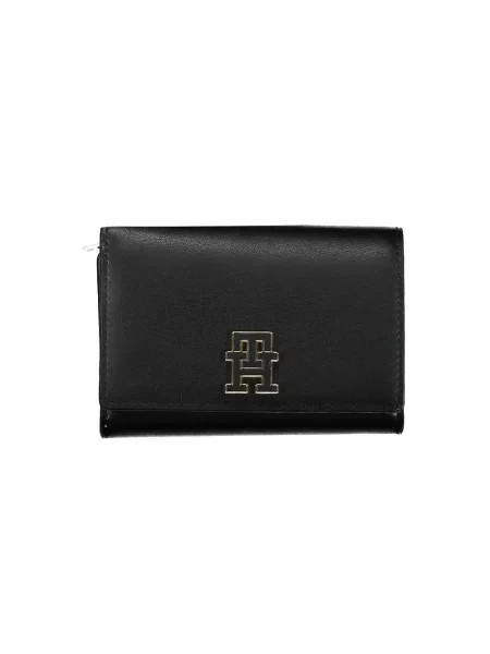 Lniany portfel Tommy Hilfiger czarny