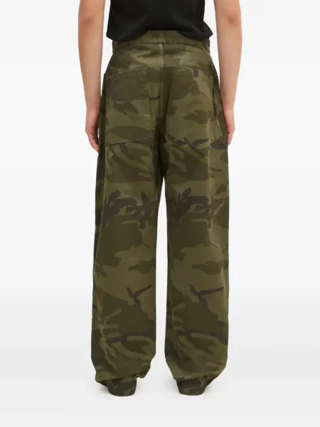 Pantaloni Aries cu model camuflaj verde