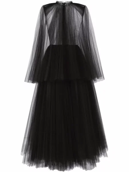 Rochie midi Dolce & Gabbana din tul până la genunchi de costum negru