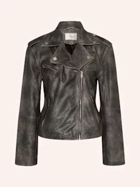 Kurtka skórzana Gestuz retro szara