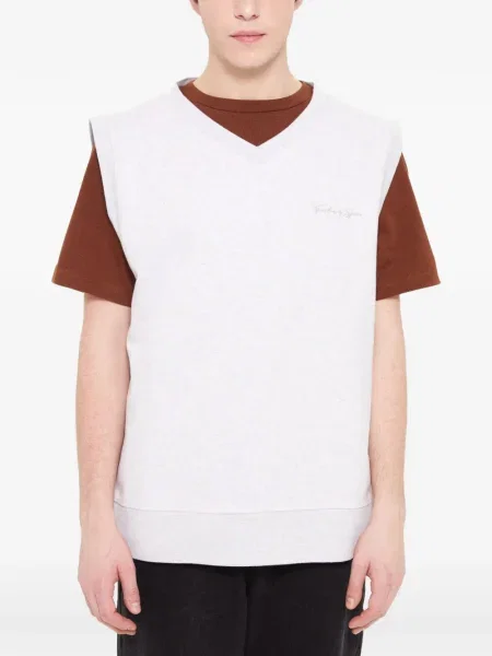 Елек Freedom Of Space с V-образно деколте с автограф сиво