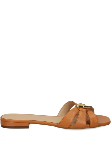 Sandale Lauren Ralph Lauren din piele fără toc maro