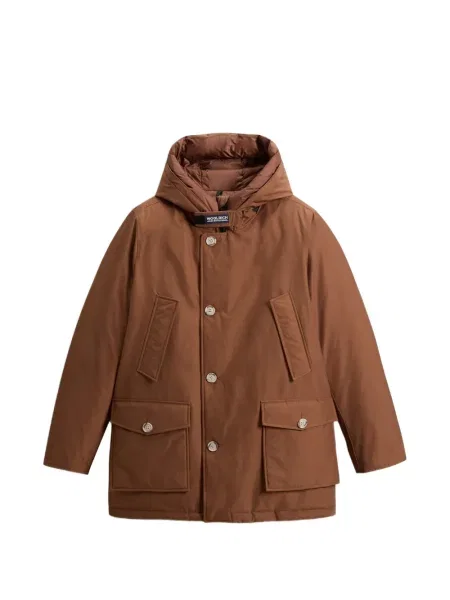 Geacă parka Woolrich cu glugă maro