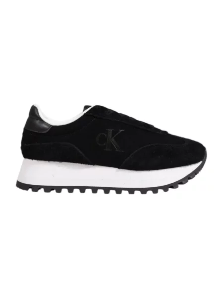 Sneakersy Calvin Klein Jeans zamszowe retro czarne
