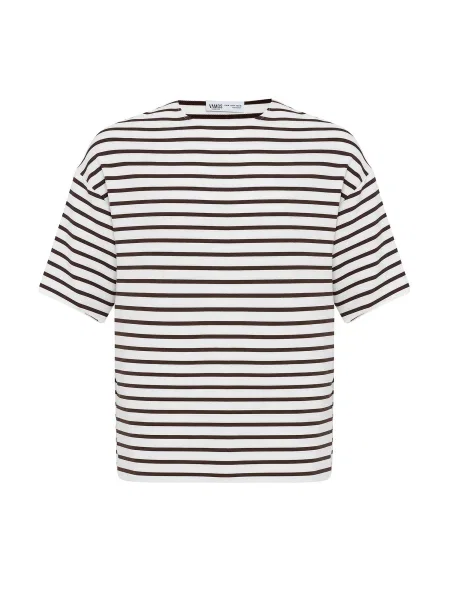 VAMOS CLO Póló Huntington Beach barna fehér