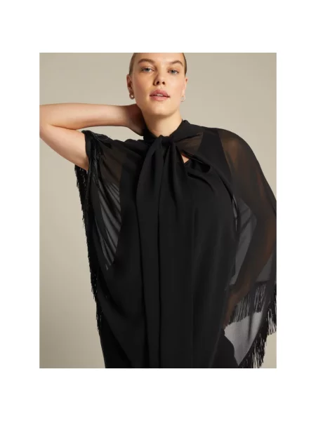 Lniana kurtka Elena Miro' elegancka czarna