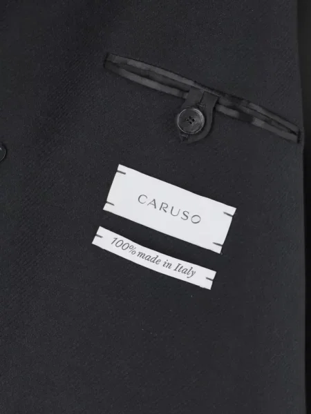 Palton Caruso cu glugă negru