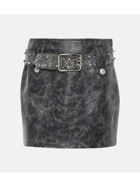 Fustă din piele Alessandra Rich negru