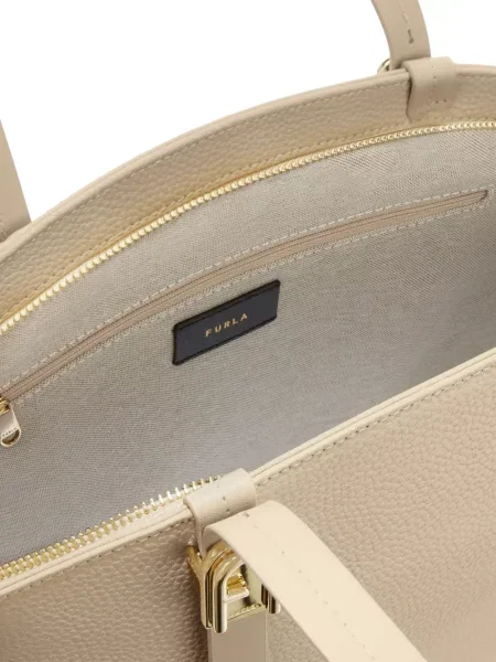 Geantă shopper Furla din piele maro