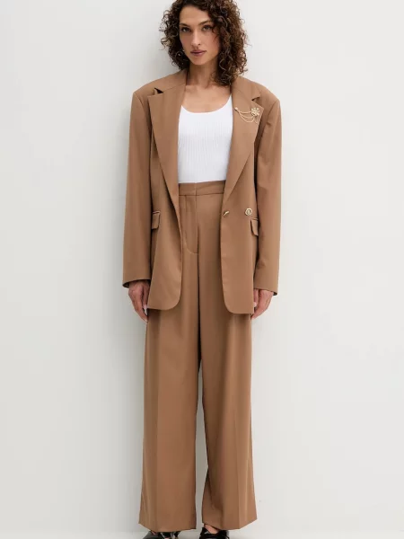 Штани Fracomina широкі висока посадка коричневий