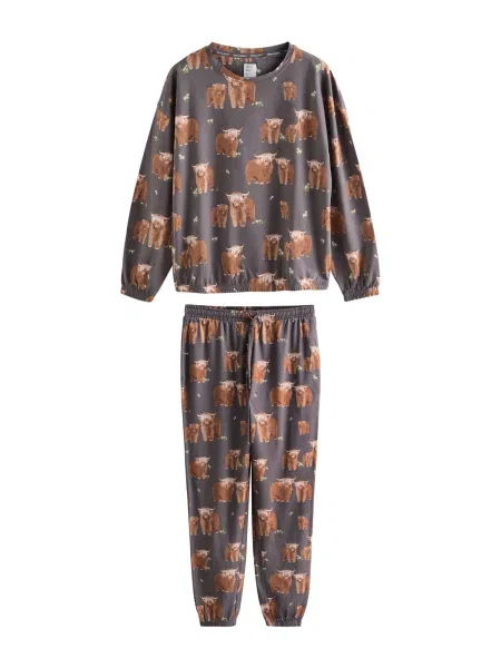 Next Pijama maro / pământiu verde